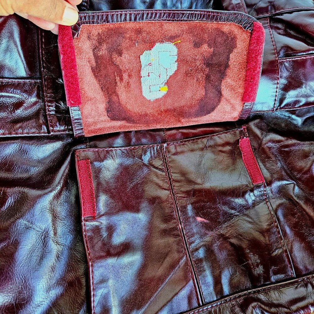 USC Trojans Vintage Patchwork Maroon Leather Duffel 22" Carroll Leather 70s-80s - Picture 8 of 12